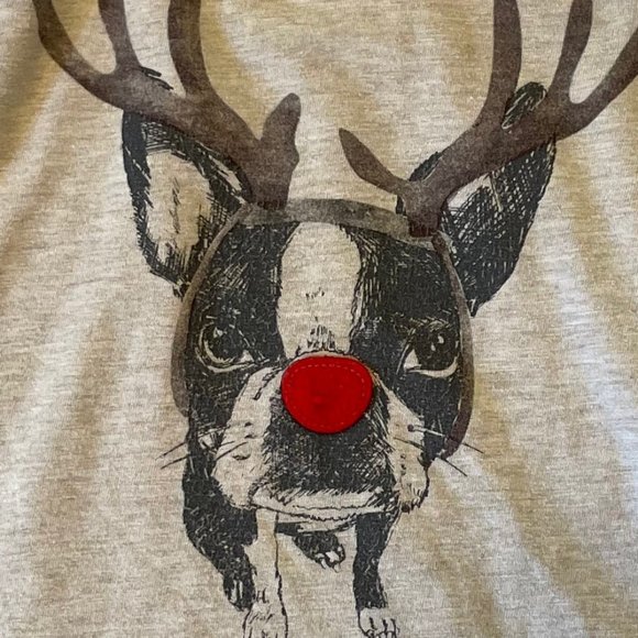 GAP Frenchie Hoodie - Christmas French Bulldog Rudolph Reindeer Shirt Size 5T - Picture 2 of 3
